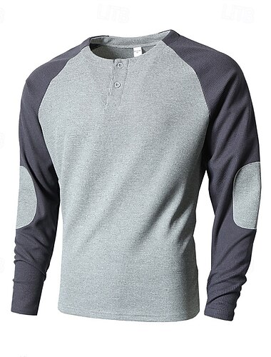  Hombre Sudadera Verde Ejército Caqui Gris Claro Gris Oscuro Cuello Barco Bloque de color Retazos Estriado Con Texturas Deporte Diario Festivos Poliéster Ropa de calle Básico Casual Primavera & Otoño