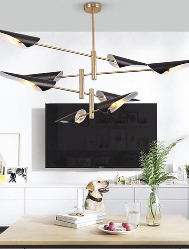  candelabros 4/6/8 cabezas diseño de racimo diseño único luz colgante aluminio estilo artístico estilo moderno industrial acabados pintados negro inspirado en la naturaleza moderno 110-120v 220-240v