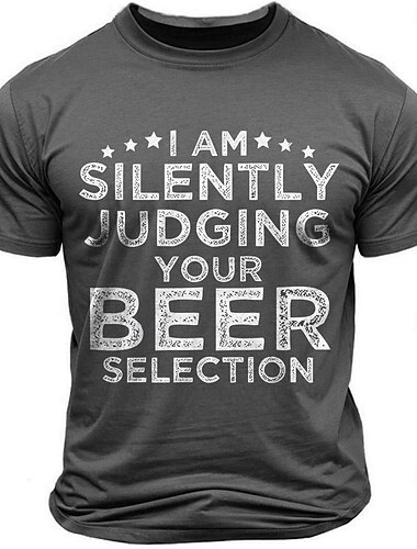  Mit Buchstaben bedruckt Lustig Bier Schwarz Hell Gray Armeegrün T Shirt Herren Grafik Baumwollmischung Hemd Sport Klassisch Hemd Kurzarm Bequemes T-Shirt Sommer Frühling Modedesigner-Kleidung M L XL