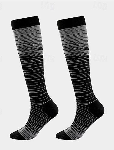 Kompressionsstrümpfe Sportsocken laufsocken 1 Paar Streifen Damen Röhrensocken Atmungsaktiv Schweißableitend Komfortabel Fitnesstraining Basketball Laufen Joggen Radsport Sport Streifen Nylon