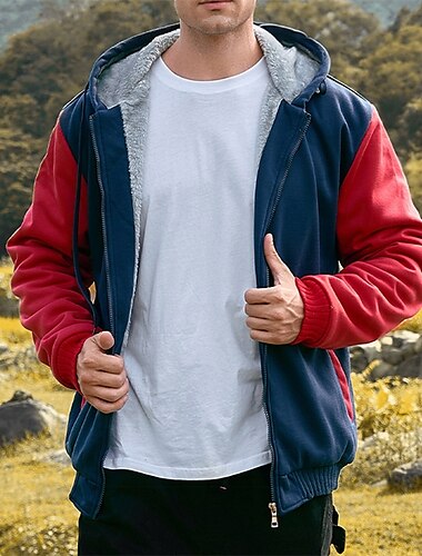  Férfi Zip Up kapucnis pulóver Teljes cipzáros kapucnis Gyapjú kabát Fekete Medence Világos szürke Sötétszürke Kapucni Színes Becipzároz Kollázs Zseb Sport & Szabadtéri Napi Szabadság Poliészter Utcai
