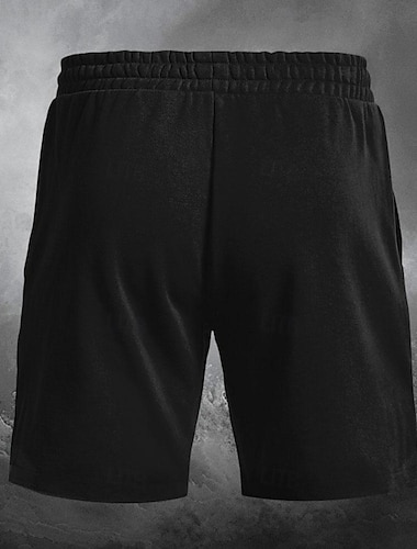  Herren Shorts Kurze Hosen Sommer-Shorts Lässige Shorts Tasche Kordelzug Elastische Taille Totenkopf Motiv 3D-Druck Atmungsaktiv Weich Kurz Casual Täglich Festtage Modisch Strassenmode Schwarz