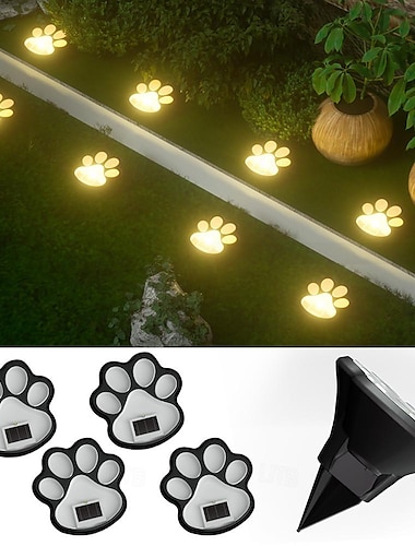  led zonne-hond dierenpootafdruk verlichting pad tuin poot licht buiten waterdichte tuindecoratie string paden licht 1/4 stuks