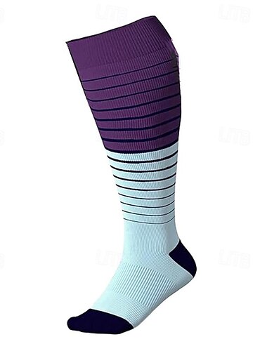  Kompressionsstrümpfe in Übergröße, Sportsocken, Laufsocken, 1 Paar, gestreifte Schlauchsocken, atmungsaktiv, schweißableitend, bequem, für Fitnessstudio, Training, Laufen, Joggen, Skateboarding,