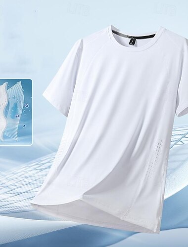  Per uomo maglietta Manica corta Girocollo Maglietta Maglietta con muscoli Maglietta a maniche corte Esterno Asciugatura rapida Allenarsi Morbido Traspirante Nylon Nero Bianco Blu Palestra Scalate