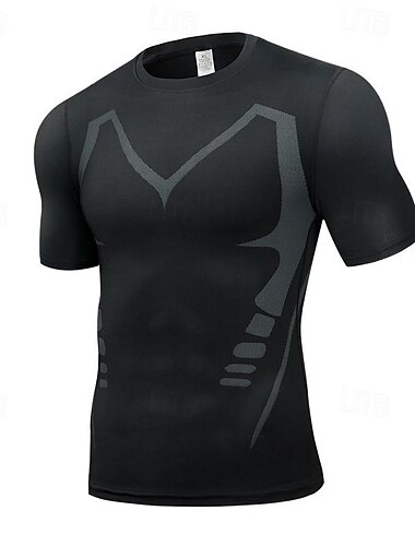  Herren Funktionsshirt Athletisches Hemd Fitnessstudio-Shirt Fitness Shirt Kurzarm T-Shirt Casual Athlässigkeit Atmungsaktiv Schnelltrocknend Weich Fitnesstraining Laufen Gehen Sportbekleidung