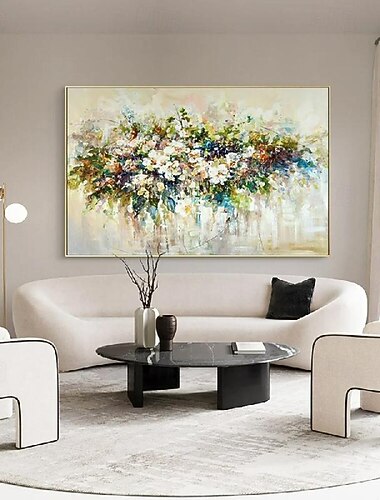  pintura a óleo abstrata flor sobre tela artesanal moderna pintura a óleo pintada à mão grande pintura a óleo arte de parede para decoração de casa