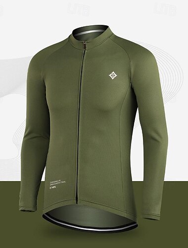  Męskie Koszulka rowerowa Długi rękaw Rower Tee Tshirt Dżersej Top z 3 tylnymi kieszeniami Kolarstwo górskie Kolarstwie szosowym Oddychający Szybkie wysychanie Czarny Zielony Ciemnoniebieski Sport
