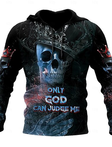  Halloween Skelett Totenkopf Tod Kapuzenshirt Zeichentrick Manga 3D Vordertasche Grafik Für Herren Erwachsene Halloween Karneval Maskerade 3D-Druck Casual