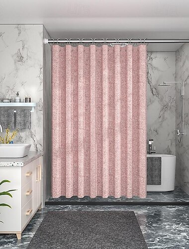  Leinenstrukturierter Duschvorhang mit 12 Plastik Haken 200 cm hoch duschvorhang waschbar Schwerlastgewebe Luxus wasserdichte Polyester Stoff Duschvorhänge für Badezimmer
