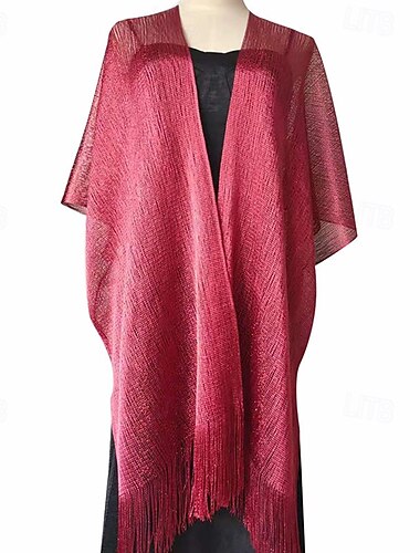  Schals elegante Vintage klassische ärmellose Chiffon-Hochzeitstücher mit Quaste für formelle Frühling&amp;  fallen