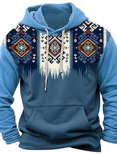  Men's Bandana Print Hoodie Hoodies Sweatshirt Hoodie Long Sleeve Hooded Sweatshirt Crew Neck Fashion 3D Print Blue Brown Fall Winter Designer