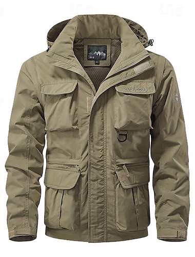  Miesten Softshell-takki Vaellustakki ulko- Tuulenkestävä Tuulitakki takki Matkailu Musta Armeijan vihreä Khaki