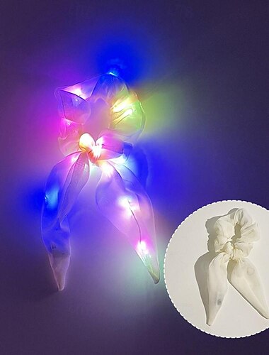  LED leuchtende Haarbänder, leuchtende Haarschleifen, Haargummis, Kopfbedeckungen für Mädchen, Haarseil, Haarschmuck, im Dunkeln leuchtendes Partyzubehör