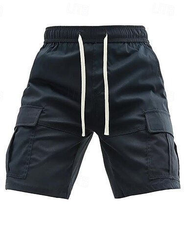  Men's Tactical Shorts Cargo Shorts Shorts Drawstring Elastic Waist Multi Pocket Plain Wearable Short Outdoor Daily Camping & Hiking Fashion Classic Black Brown