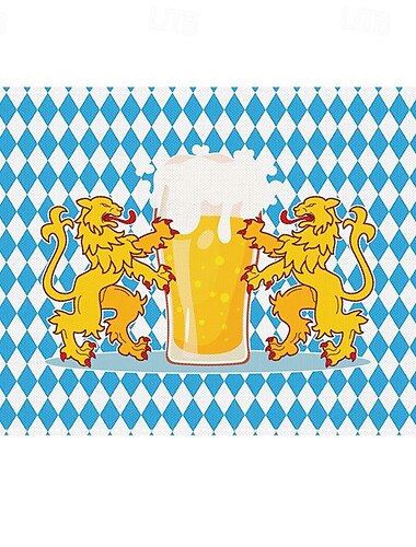  Deutsch deutsche Oktoberfest Tischset blau und weiß karierte Tischdecke deutsche Oktoberfest Tischdekoration Party Dekoration isolierte Matte