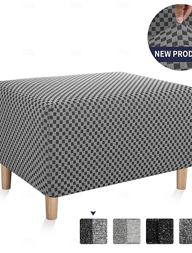  Bezug für niedrigen Hocker, Pedalbezug, verdickte elastische Sofa-Fußstütze, vollständiger Bezug, Schutzhülle für Haushaltssofa, Tritthocker