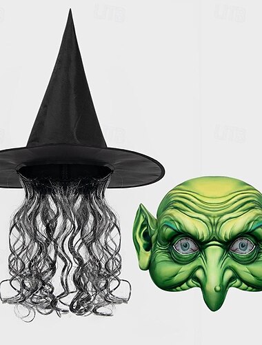  Cappello da Strega Halloween Maschera Accessori Adulti Uomini Donne Unisex Divertenti Halloween Carnevale Costume Facile per la Notte di Walpurgis