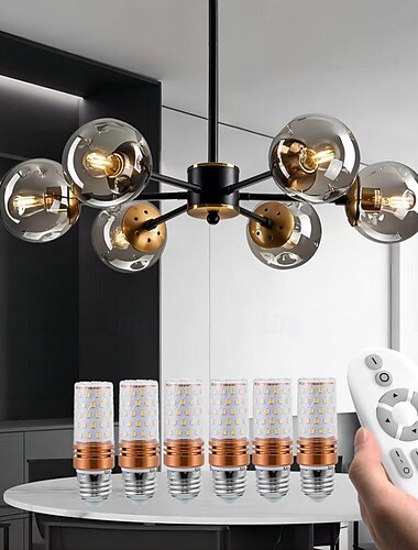  lampadari a led 6/8/12 luci vetro sferico opzionale dimmerabile continuo lampadario lampadari medievali plafoniere nere e dorate adatte per soggiorni cucine sale da pranzo camere da letto agriturismi.