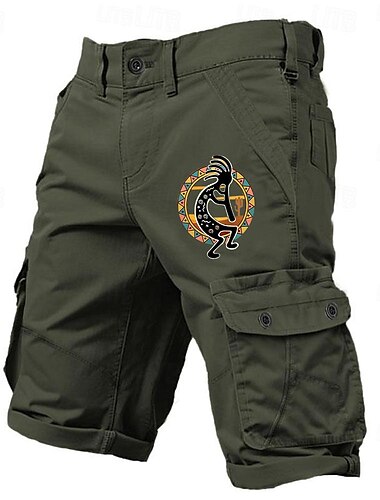  Herren Geometrische Muster Cargo Shorts Kurze Hosen Mittlere Taillenlinie Sport Modisch Designer Outdoor Sports Outdoor Casual Multi Pocket Designer Bekleidung