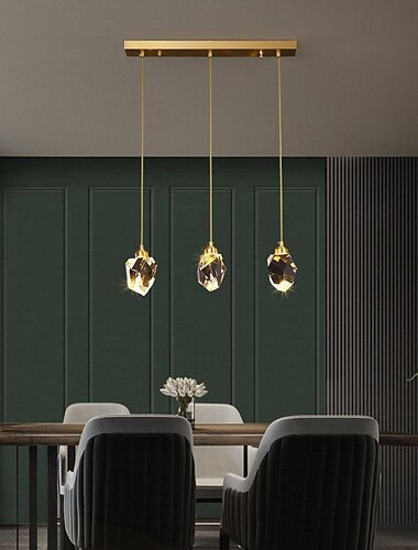  LED-Pendelleuchte dimmbar 1/3/5/7/10/15-flammig nordische Glaskugel Wohndeko moderner Kristallleuchter schlichter Wohndeko-Kronleuchter Esszimmer Bartheke 85-265V nur dimmbar mit Fernbedienung