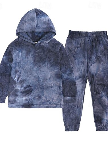  Unisex Jungen Mädchen 3D Batik Sport-Outfit Hoodie-Set Trainingsanzüge Langarm Frühling Herbst Täglich Brautkleider schlicht Komfort kinderkleidung 4-12 Jahre Mit Kapuze Outdoor Urlaub Sport Reguläre