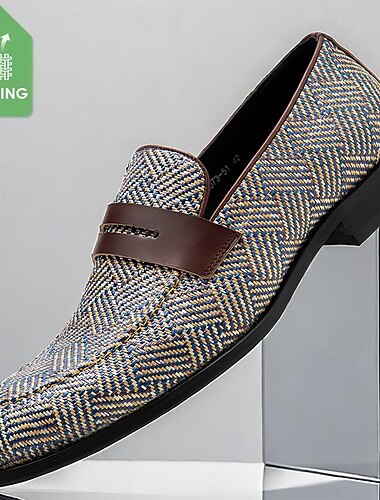  Herren Loafer & Slip On Penny Loafers Klassische Loafer Leder Italienisches Vollnarbenleder Nylon Gewebe Bequem Rutschfest Loafer Kaffee