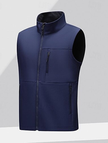  Herren Weste für Wanderer Wander-Fleeceweste Ärmellos Shirt Außen warm Fleece-Futter Komfortabel Winter Tasche Polyester Dunkelgrau Schwarz Armeegrün Jagd Angeln Klettern