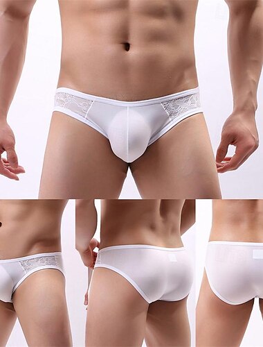  Herr 1 st Boxershorts Nylon Andningsfunktion Mjuk Bekväm Slät Mellanhög midja Svart Vit