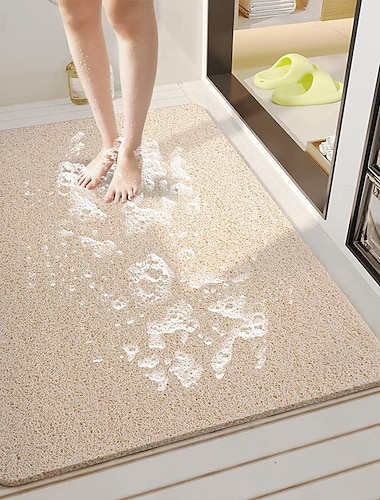  douchemat voor binnendouche, loofah badmat antislip anti-schimmel antibacteriële zachte pvc-badmat voor natte doucheruimtes in de badkamer