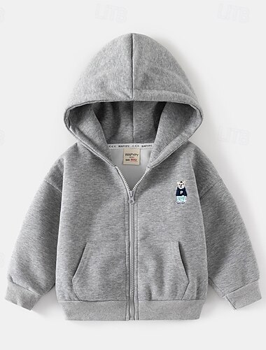  Jungen 3D Cartoon Gestreift Mantel Oberbekleidung Langarm Sommer Frühling Mode Basic Kleine Kinder (4-7 Jahre) 4-7 Jahre Mit Kapuze Outdoor Lässig Täglich Normale Passform