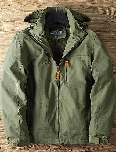  Herre Softshell jakke Turjakke utendørs Vindtett Vannavvisende Hattetrøje Vindjakke Camping / fotturer / grotting Reise Svart Militærgrønn Navyblå Kakifarget Grå