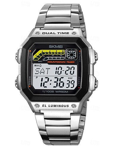  SKMEI Herren Digitaluhr Modisch Lässige Uhr Geschäftlich Armbanduhr leuchtend Stopuhr Wecker Countdown Stehlen TPU Beobachten