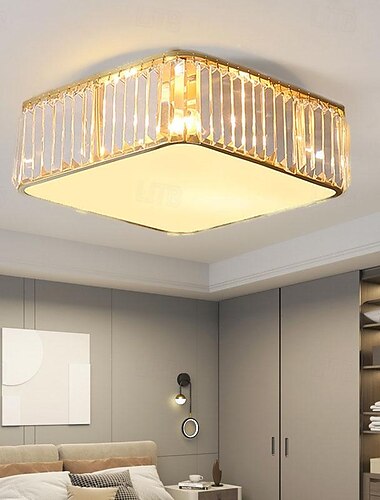  LED シーリングライト クリスタル シーリングライト 3色光源 30/40/50cm 3ライト フラワー フラッシュマウント 調光可能 モダン 北欧スタイル クリスタル メタル E27 寝室 リビングルーム 廊下 85-265V