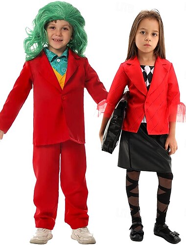  Harley Quinn Dzsókerkártya Bohóc Karnevál Felszerelések Halloween csoportos családi jelmezek Joker: Folie à Deux Film / TV témájú kosztümök Gyermek Fiú Lány Farsang Parti Könnyű karneváli jelmez