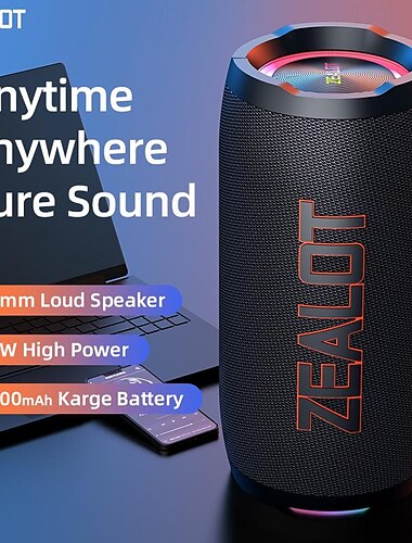  ZEALOT S76 Уличные колонки Bluetooth-динамик Bluetooth USB TF карта На открытом воздухе Водонепроницаемый Стереозвук Динамик Назначение ПК Ноутбук Мобильный телефон