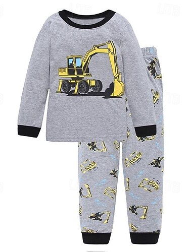  Jungen 3D Graphic T-Shirt-Set T-Shirt und Leggings Langarm Frühling Herbst Täglich Brautkleider schlicht Komfort kinderkleidung 4-12 Jahre Rundhalsausschnitt Urlaub Reguläre Passform