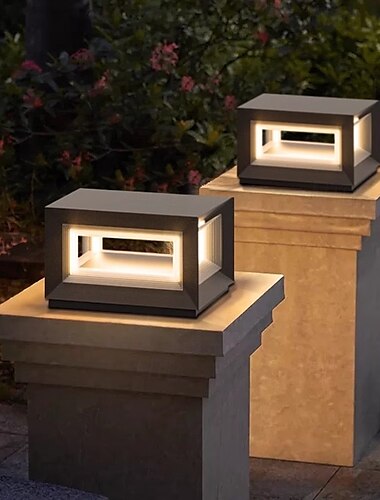  LED-Außenwandleuchte, warmweiß, 30/40 cm, 1-flammig, quadratische Außenpfostenleuchte, wasserdichte Innenhof-Pfeilerlampen für Haus, Veranda, Terrasse, Außendeck, Garage, Hof,