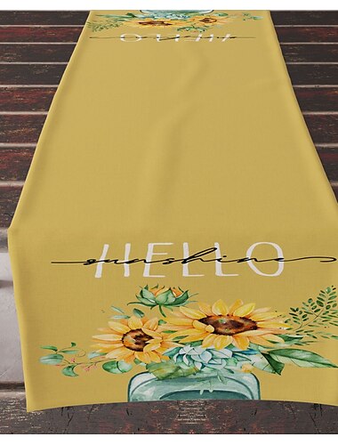  Tischläufer mit Sonnenblumenmotiv – lebendiges und fröhliches Sonnenblumen-Design – hochwertiger und langlebiger Stoff – perfekt, um Ihren Esstisch aufzuhellen – ideal für den täglichen Gebrauch und