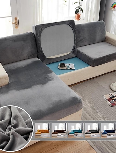  Fundas de cojines para sofá, 1 pieza, fundas de asiento de sofá elásticas de terciopelo o fundas de respaldo, fundas de sofá individuales suaves para sofá seccional