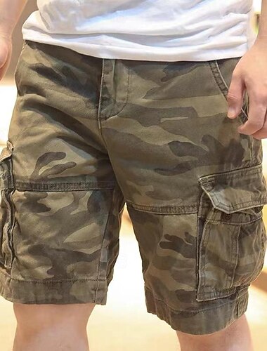  Herren Taktische Shorts Cargo-Shorts Shorts Knöpfe Mehrere Taschen Einfach Tarnung tragbar Knielang Outdoor Täglich Campen und Wandern Mode Klassisch Tarnung Khaki Weiß