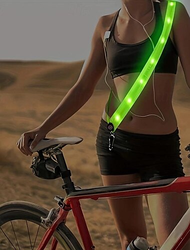  Chaleco de seguridad LED recargable ultrabrillante de 1 pieza: equipo reflectante ajustable para corredores con carga USB, material PA y diseño de talla única para mayor visibilidad y comodidad.