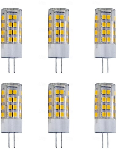  6 uds g4 luces led bi-pin 240 lúmenes 5w 52 cuentas led smd 2835 blanco cálido blanco 220v