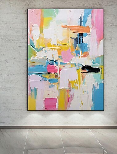  pittura a olio fatta a manosu teladecorazione artistica da paretepittura astratta con coltellopaesaggio gialloper la decorazione domestica pittura arrotolata senza cornice non stressata