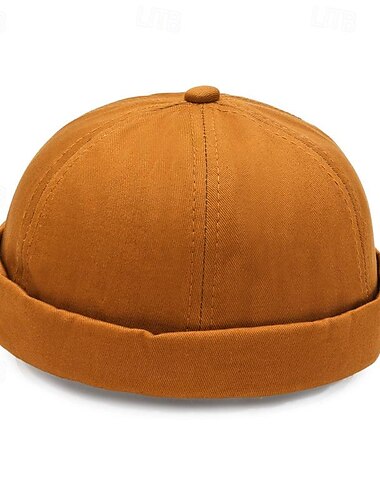  Hombre Gorro de melón sombrero Negro Amarillo Algodón Moda Casual Calle Diario Plano Ajustable Transpirable
