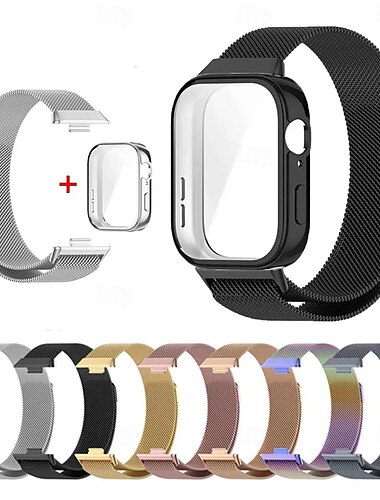  Умный ремешок для часов Совместим с Huawei Группа Huawei 7 Часы Huawei Fit 2 Группа 8 Часы Fit 3 Группа 9 Умные часы Ремень с чехлом Магнитная застежка Сетка Миланский ремешок Замена Браслет