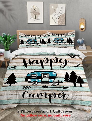  sarjakuva camping rv print pussilakanat - sisältää pussilakanan ja tyynyliinat - hauska ja omaperäinen muotoilu - pehmeä ja mukava kangas - täydellinen seikkailunhaluiseen makuuhuoneen sisustukseen -
