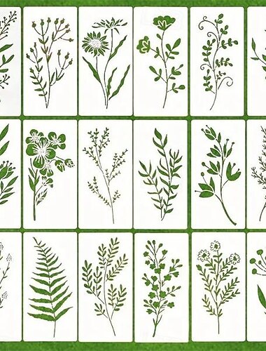  Gartenzaun große Blumenschablonen - DIY-Dekoration, Blumenschablone für Gartenzaun große Blumenschablonen für Wände Pfingstrosenvorlagen zum Bemalen von Holzmöbeln