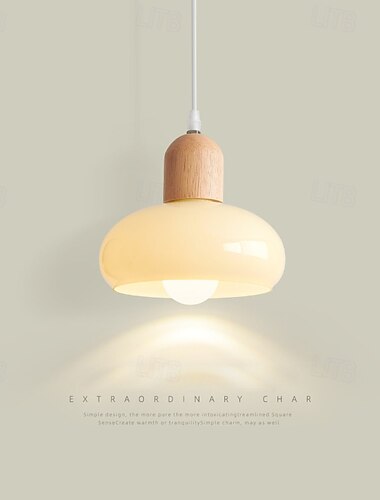  Lampe suspendue LED blanc chaud 1 lumière 7w e26/e27, abat-jour en verre de style français, lampe suspendue avec fil réglable, lustre de plafond, chevet, salon, cuisine, luminaires 110-240v