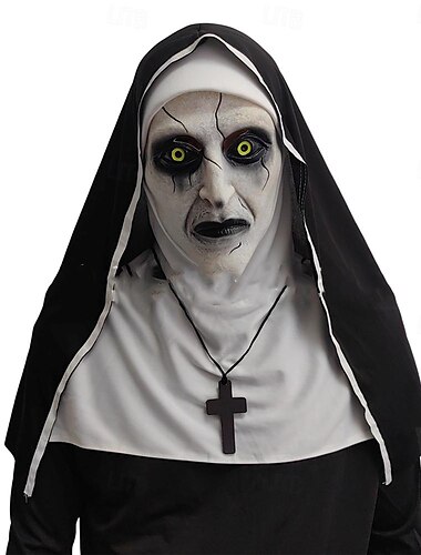  la monja Zombi Máscara Accesorios de Halloween Adulto Hombre Mujer Disfraz de miedo Fiesta / Noche Festival Carnaval Mardi Gras Disfraz de carnaval fácil